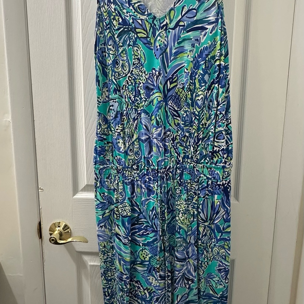Lilly Pulitzer Blue and Green Floral Dress
